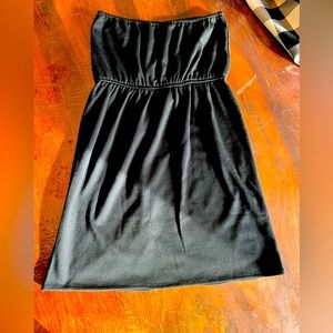 Strapless black swim cover up